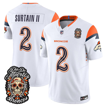 Denver Broncos Día de los Muertos Vapor Limited Jersey - Stitched