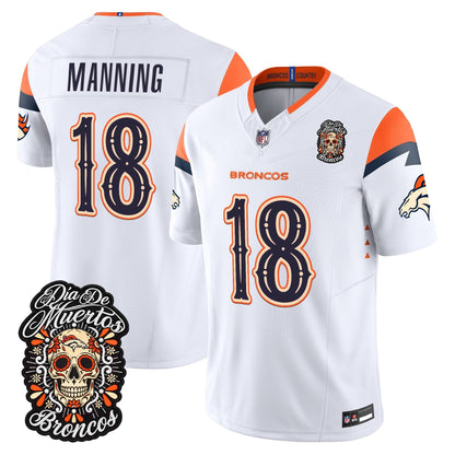 Denver Broncos Día de los Muertos Vapor Limited Jersey - Stitched