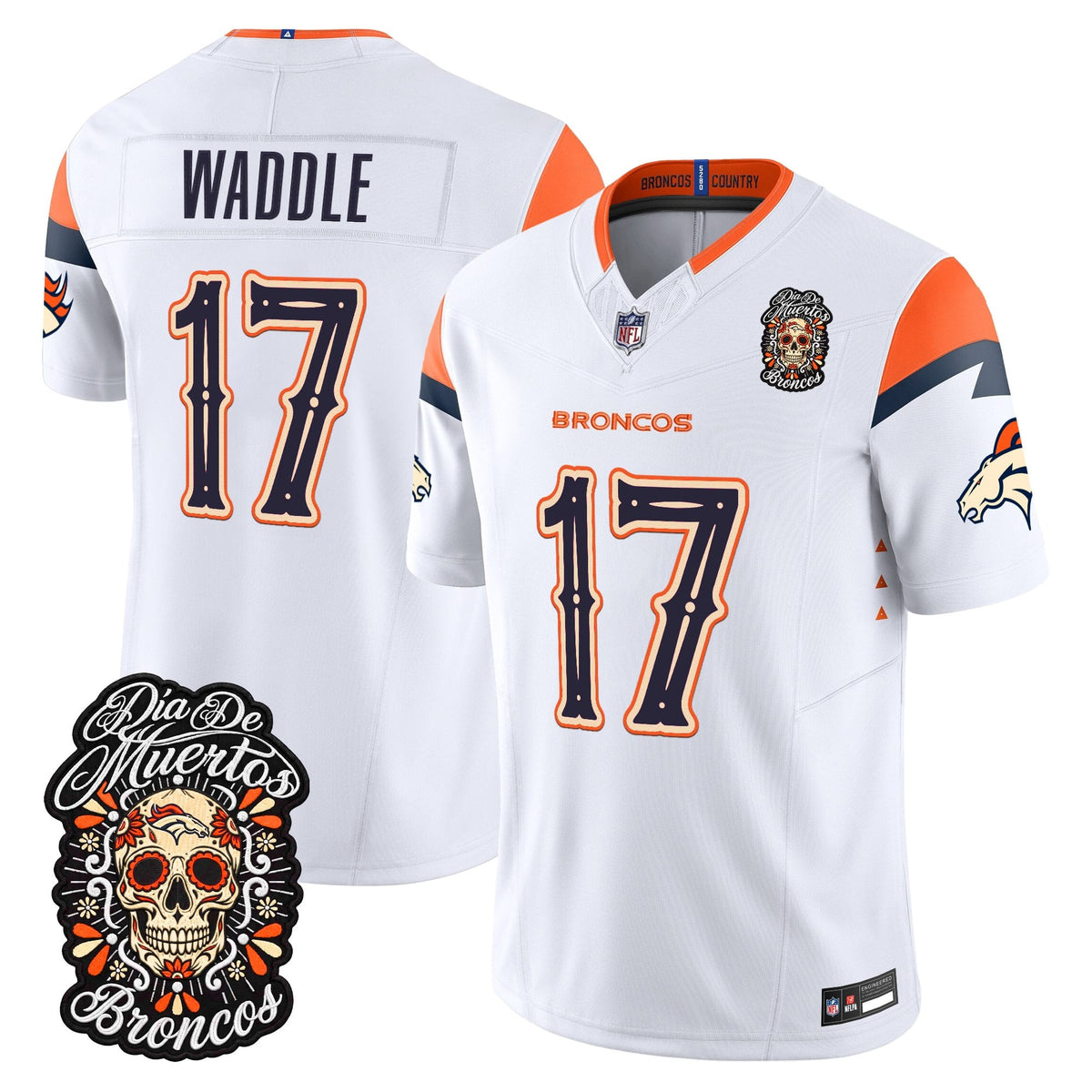Denver Broncos Día de los Muertos Vapor Limited Jersey - Stitched