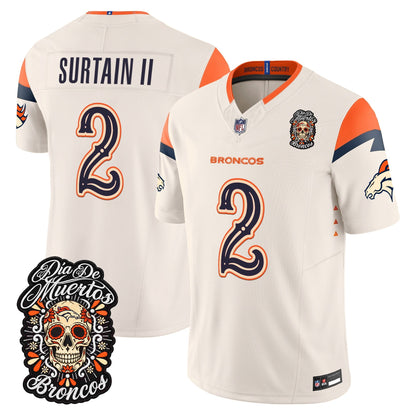 Denver Broncos Día de los Muertos Vapor Limited Jersey - Stitched
