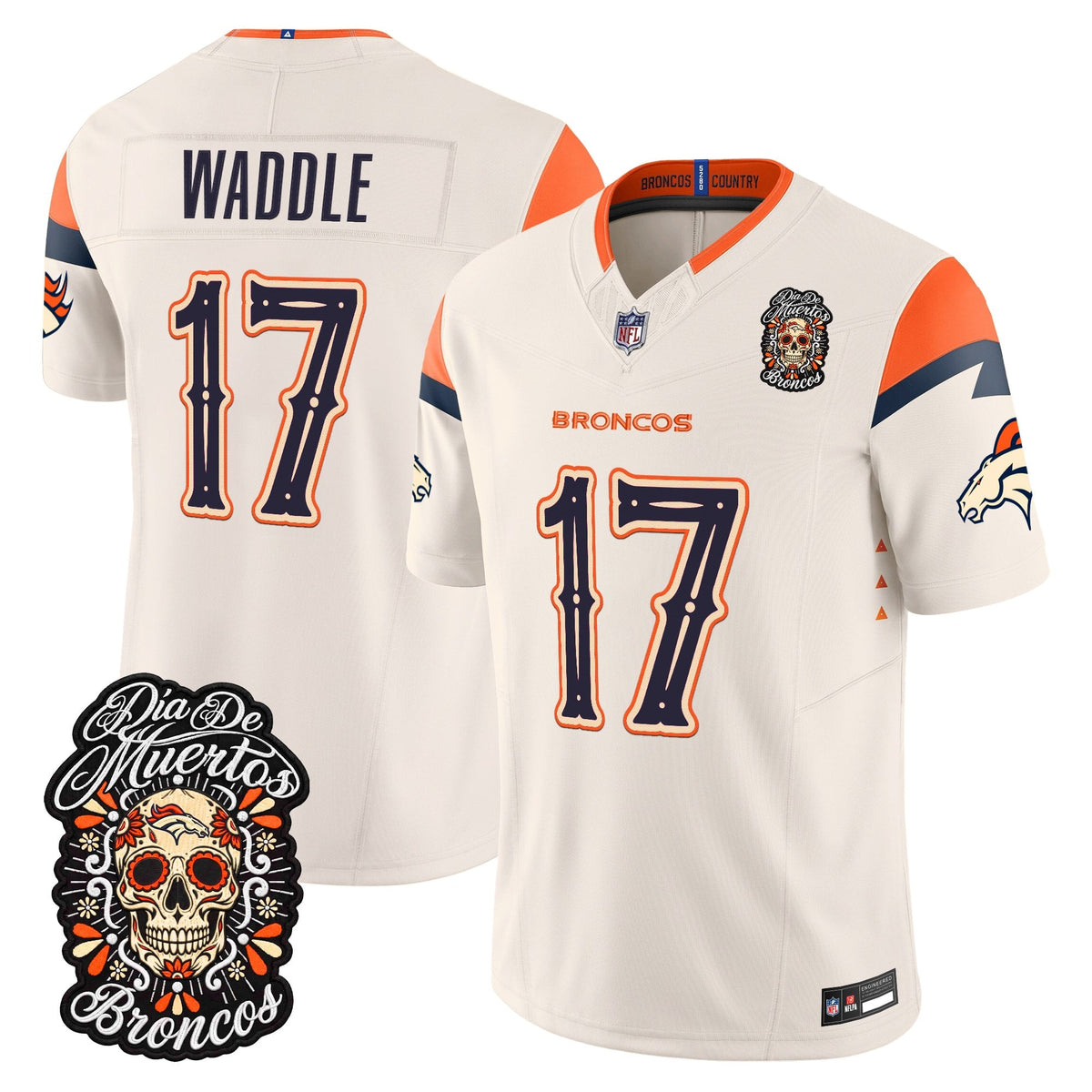 Denver Broncos Día de los Muertos Vapor Limited Jersey - Stitched