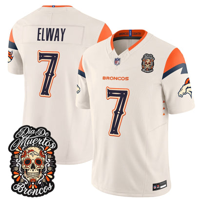 Denver Broncos Día de los Muertos Vapor Limited Jersey - Stitched