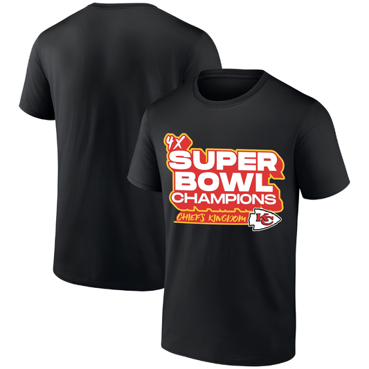 KC 4x Super Bowl Champions One Side T-Shirt - Printed