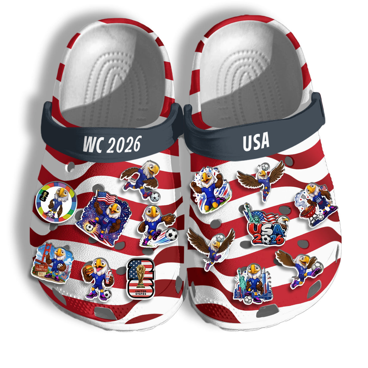 USMNT Clogs WC2026 Red White - Charms Gift Set