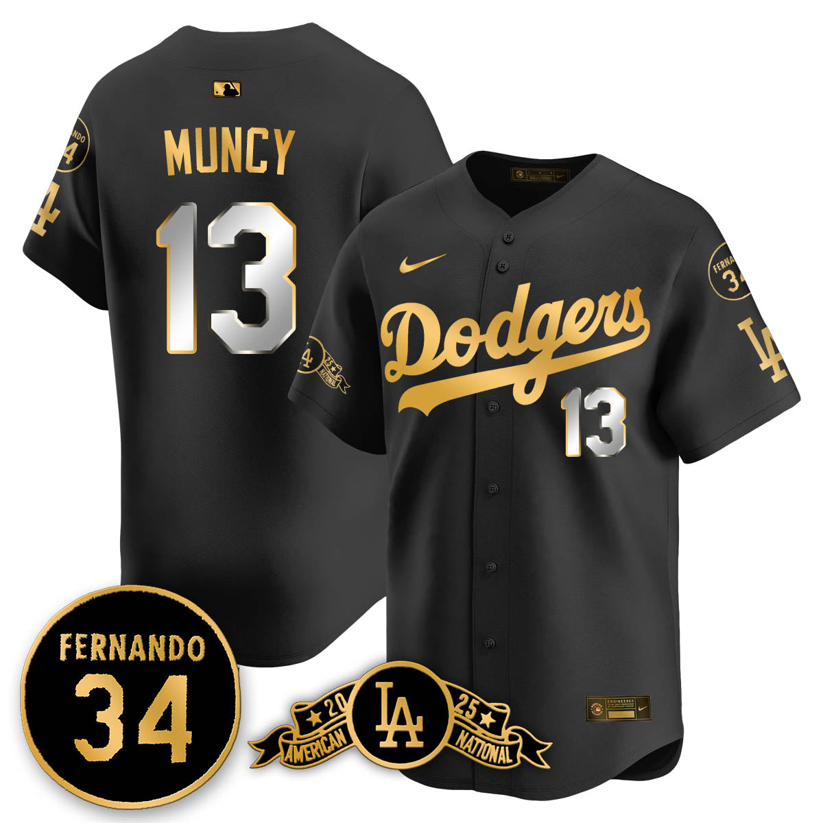 LAD 2025 National League Champions Jersey - All Stitched