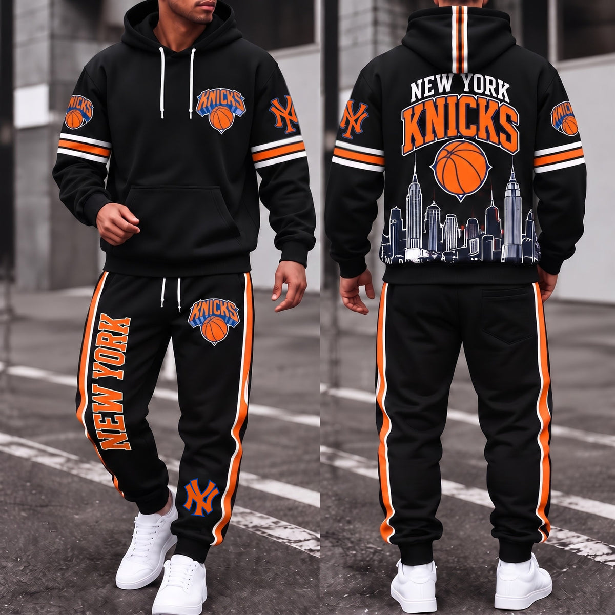 NYK Streetwear Hoodie Pants Set - Printed