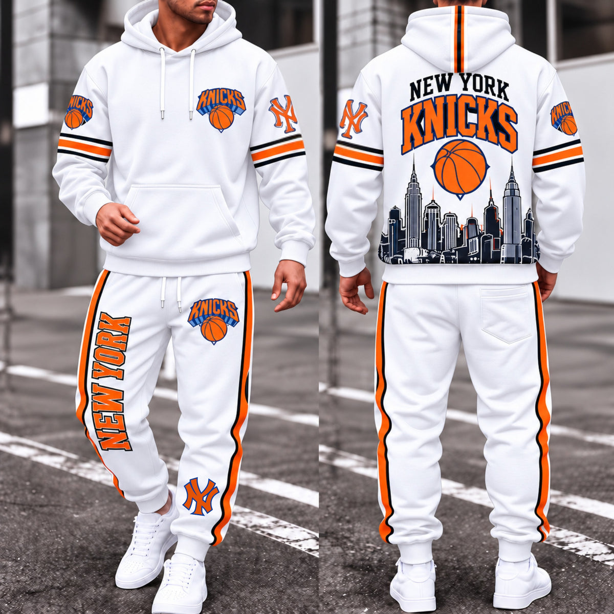 NYK Streetwear Hoodie Pants Set - Printed