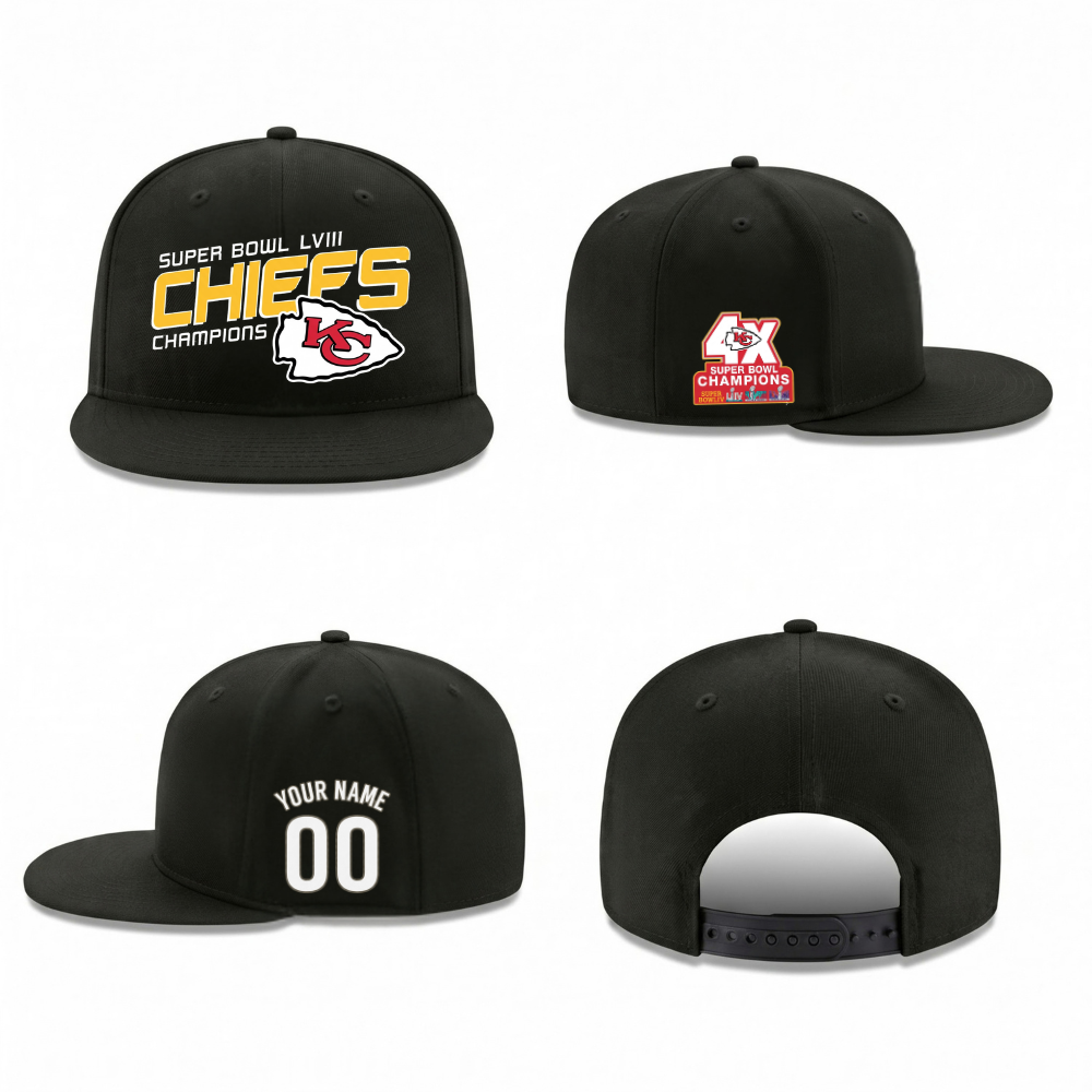 KC Super Bowl Champions Personalized Snapback Cap - Printed