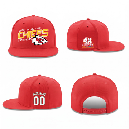 KC Super Bowl Champions Personalized Snapback Cap - Printed