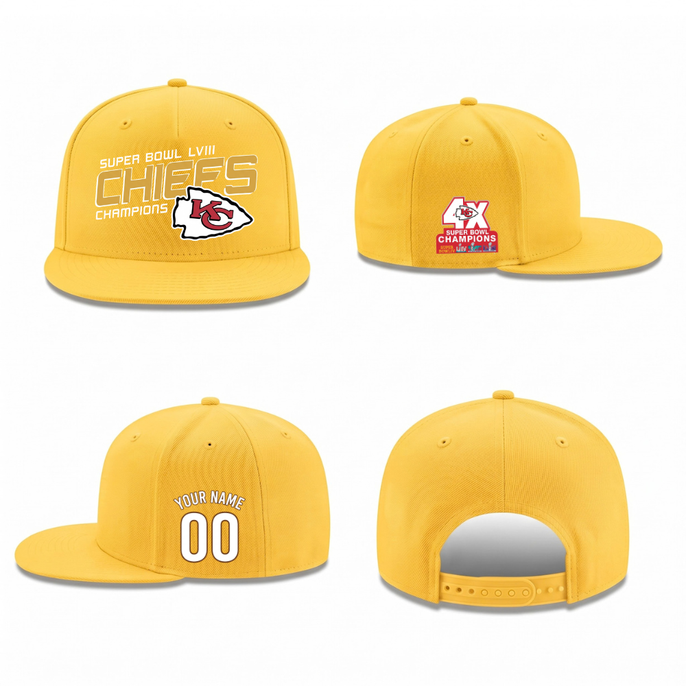 KC Super Bowl Champions Personalized Snapback Cap - Printed
