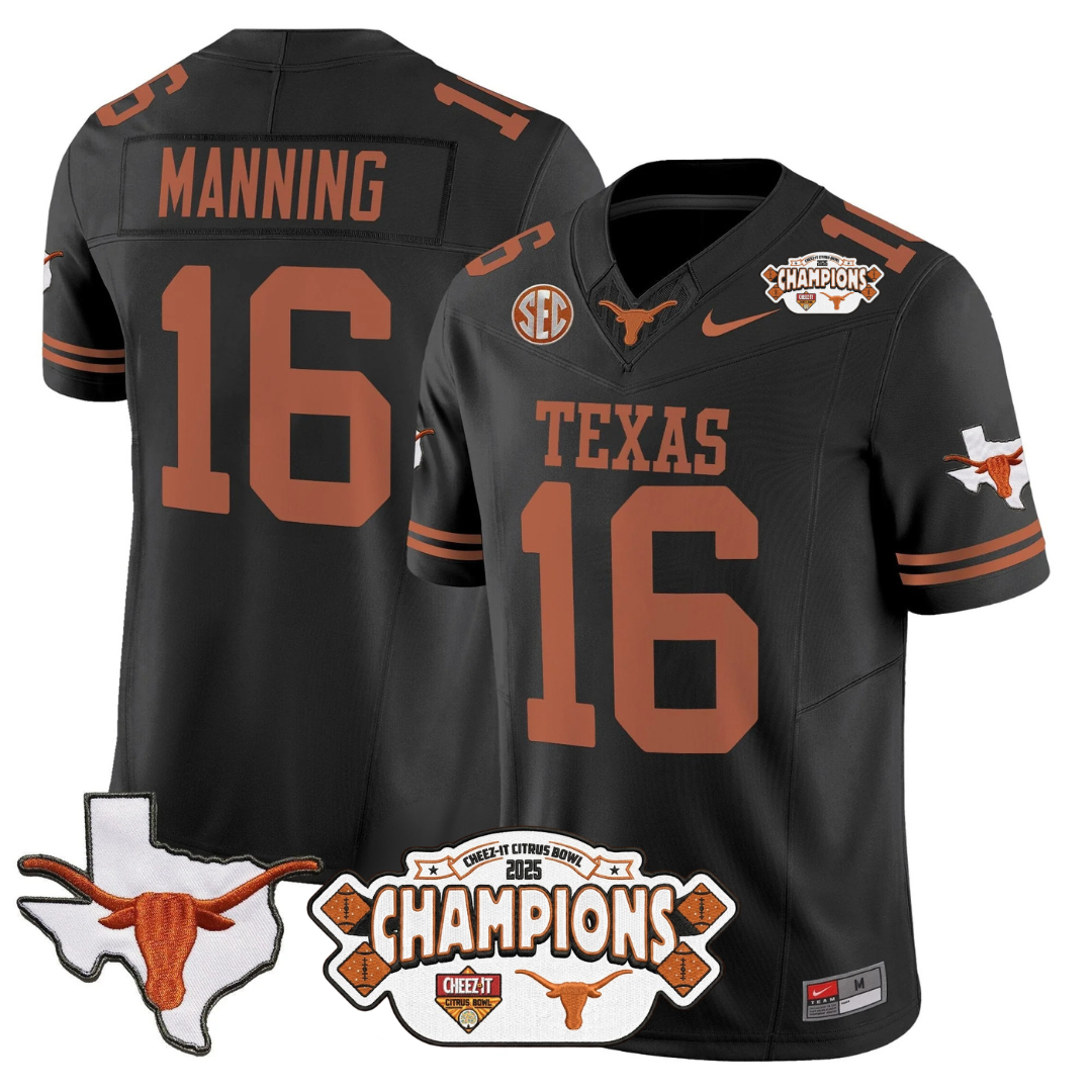 TEX 2025 State Map & Citrus Bowl Champions Patch Vapor Limited Jersey - All Stitched