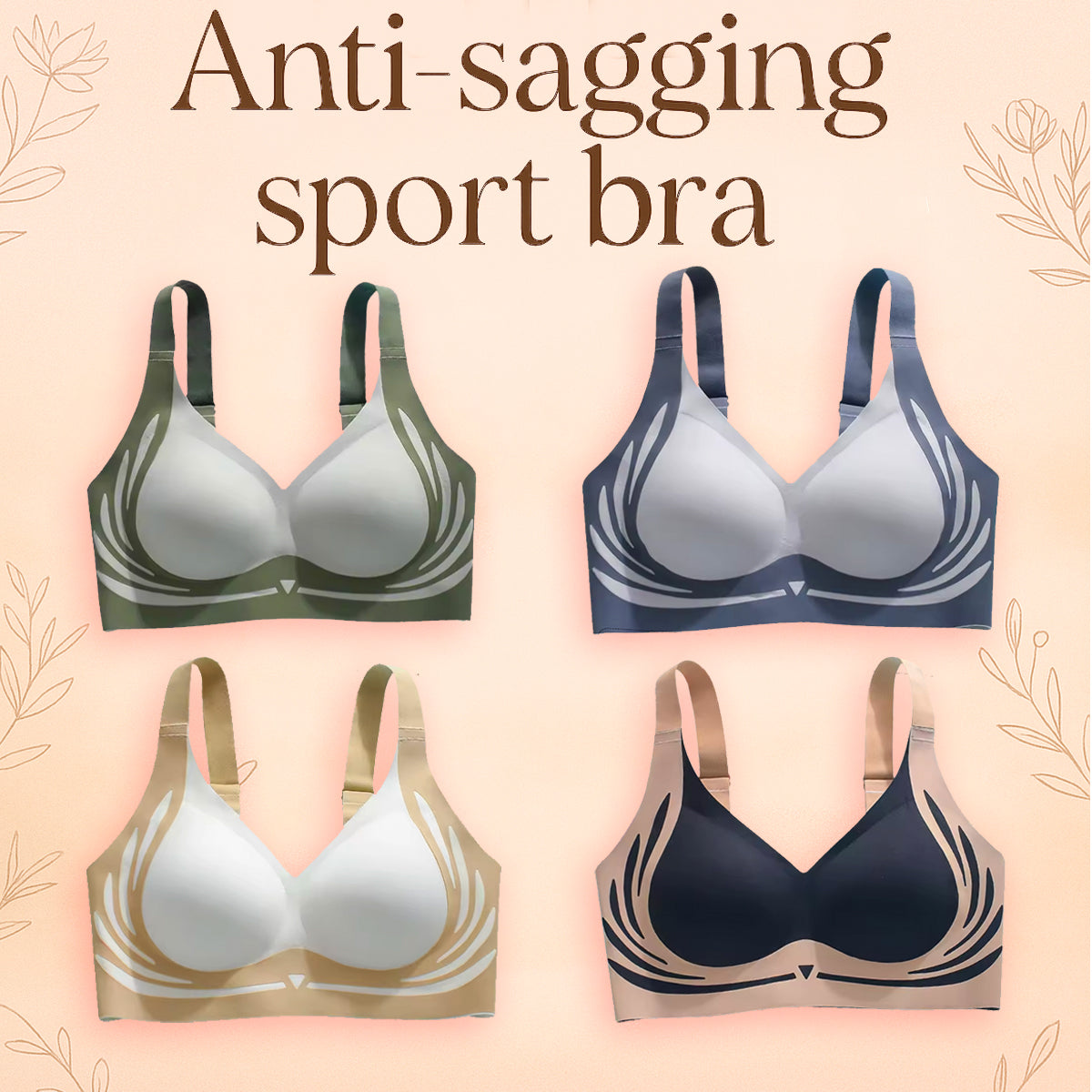 Anti-Sagging Support Shockproof Sports Fixed Cup Bra For Women