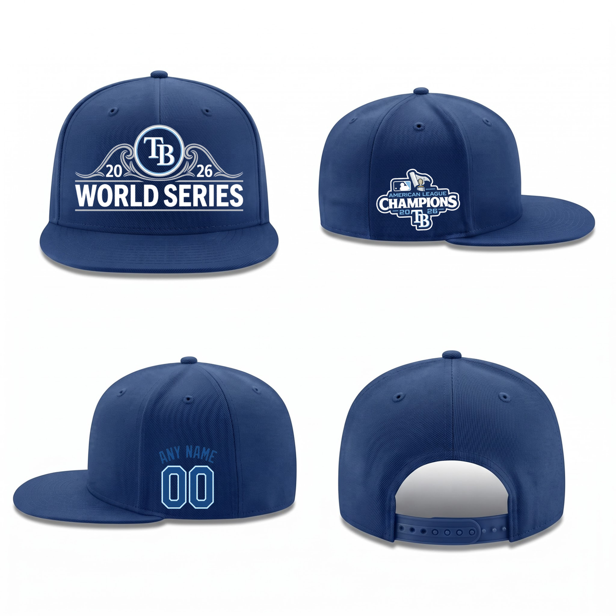 TBR American League Champions Personalized Snapback Cap - Printed V1