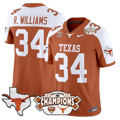 TEX 2025 State Map & Citrus Bowl Champions Patch Vapor Limited Jersey - All Stitched