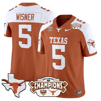 TEX 2025 State Map & Citrus Bowl Champions Patch Vapor Limited Jersey - All Stitched