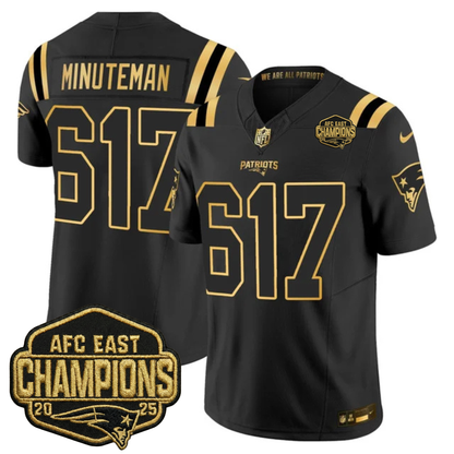 NE 2025 AFC East Champions Gold Vapor Limited Jersey - All Stitched