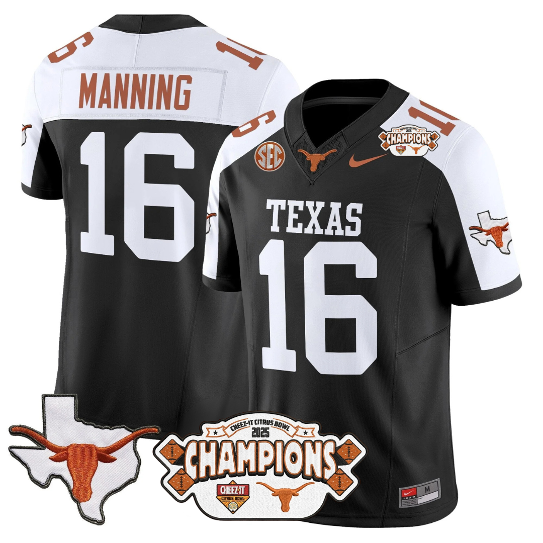 TEX 2025 State Map & Citrus Bowl Champions Patch Vapor Limited Jersey - All Stitched