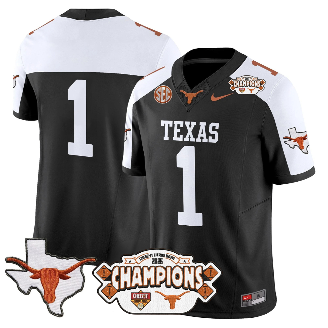 TEX 2025 State Map & Citrus Bowl Champions Patch Vapor Limited Jersey - All Stitched