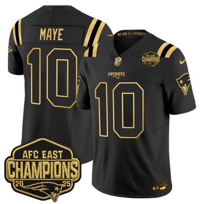 NE 2025 AFC East Champions Gold Vapor Limited Jersey - All Stitched