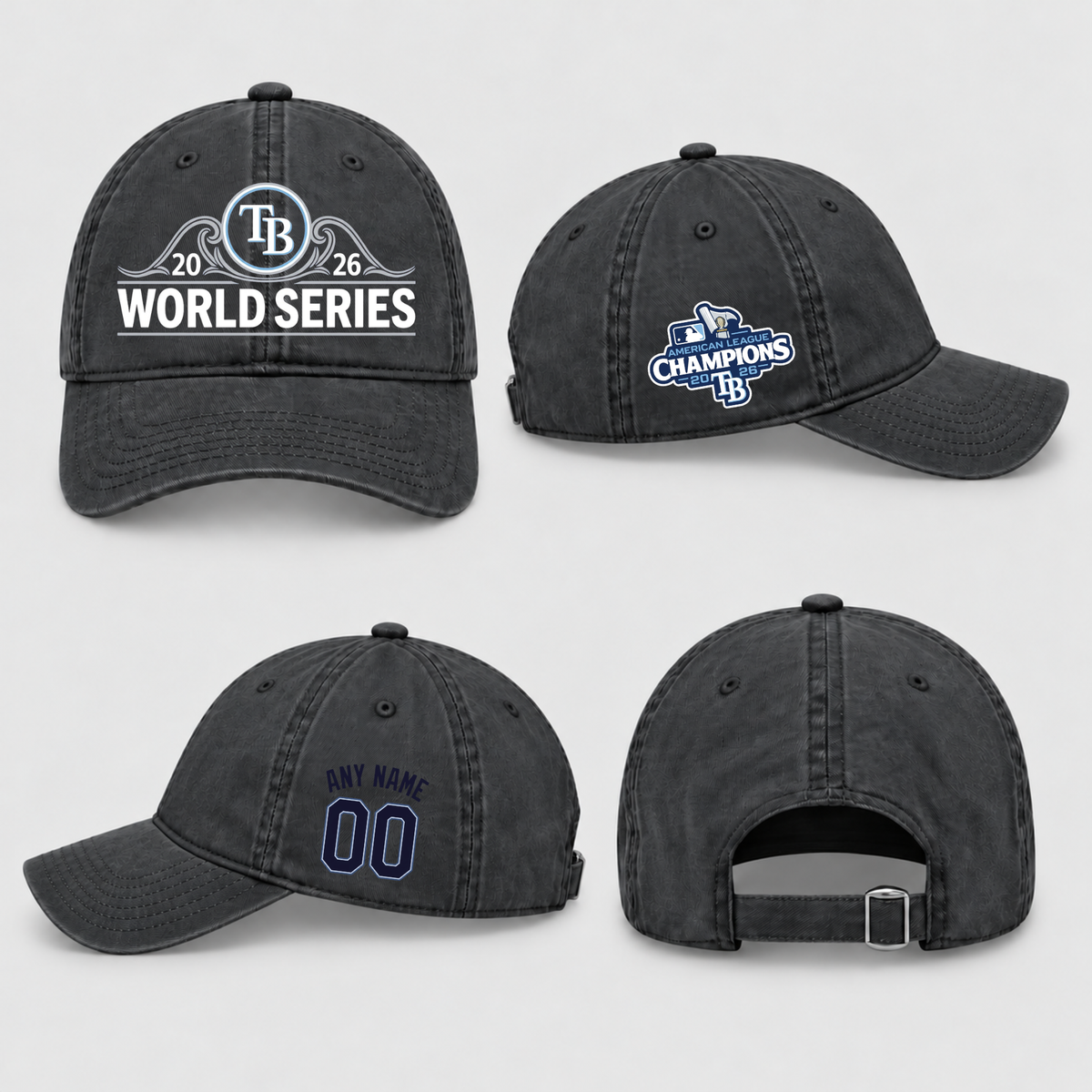 TBR American League Champions Personalized Wash Hat - Printed V1
