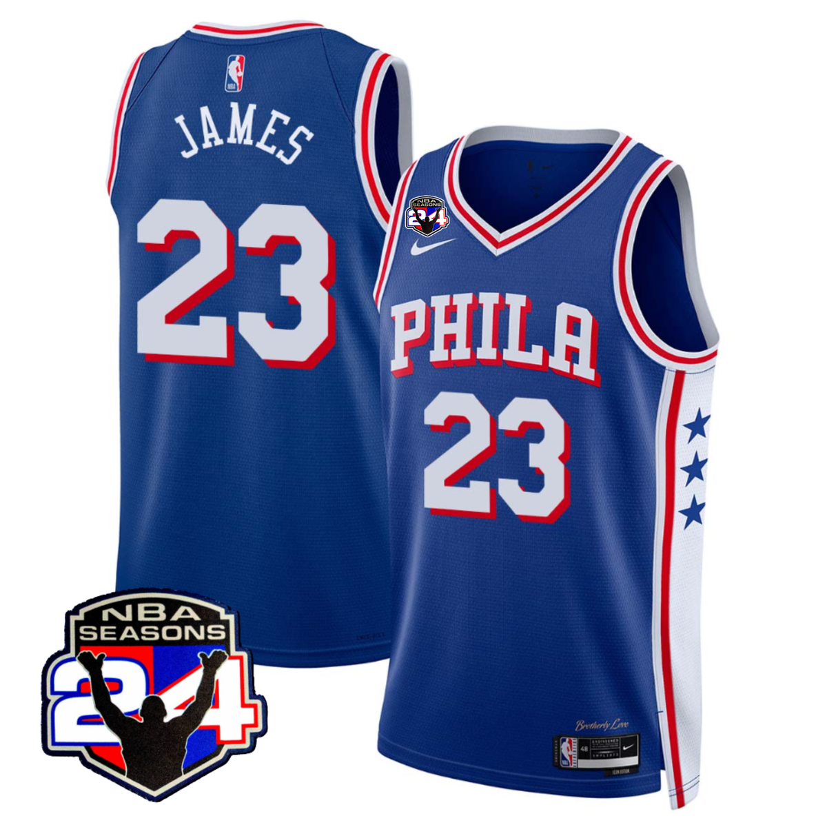 PHI #23 King 24 NBA Seasons Patch Jersey - Stitched