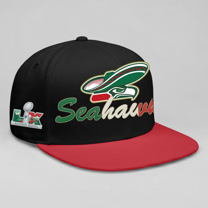 Seattle Seahawks Mexico Edition Personalized Snapback Cap - Printed