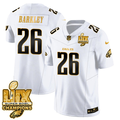 PHI Super Bowl LIX Champions Gold Trim Vapor Limited Jersey - All Stitched