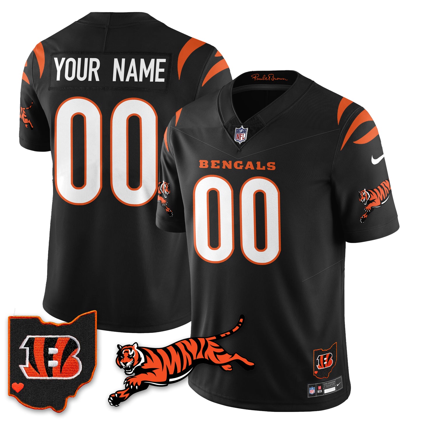 Custom Cincinnati Bengals Vapor F.U.S.E. Limited Jersey N1 - All Stitched