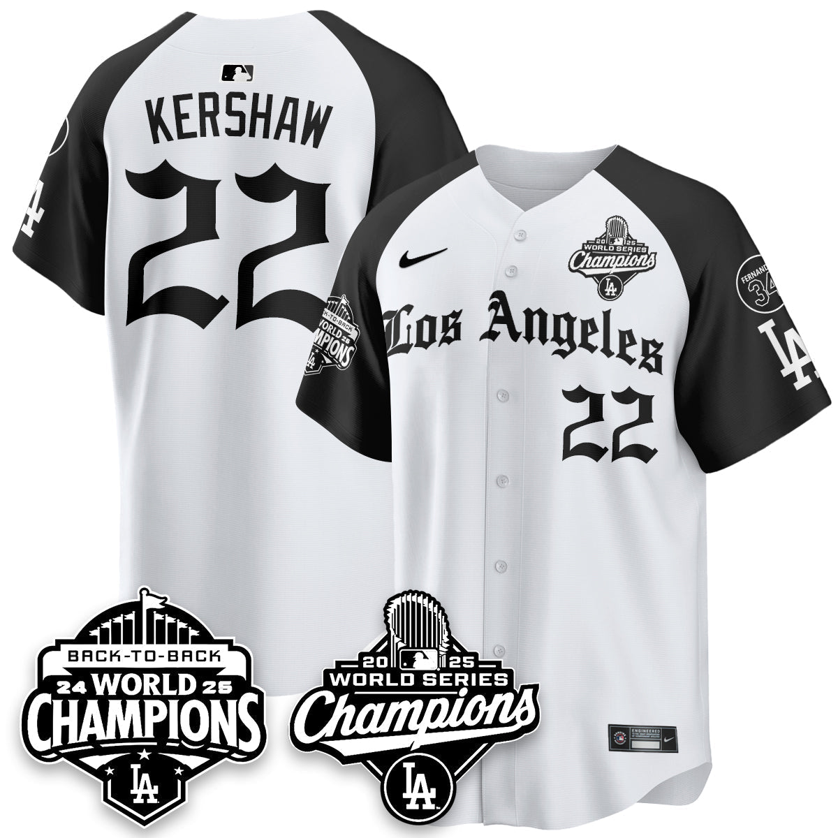 LAD 2025 World Series Champions Vapor Premier Limited Jersey - LA Gothic Edition - All Stitched N2