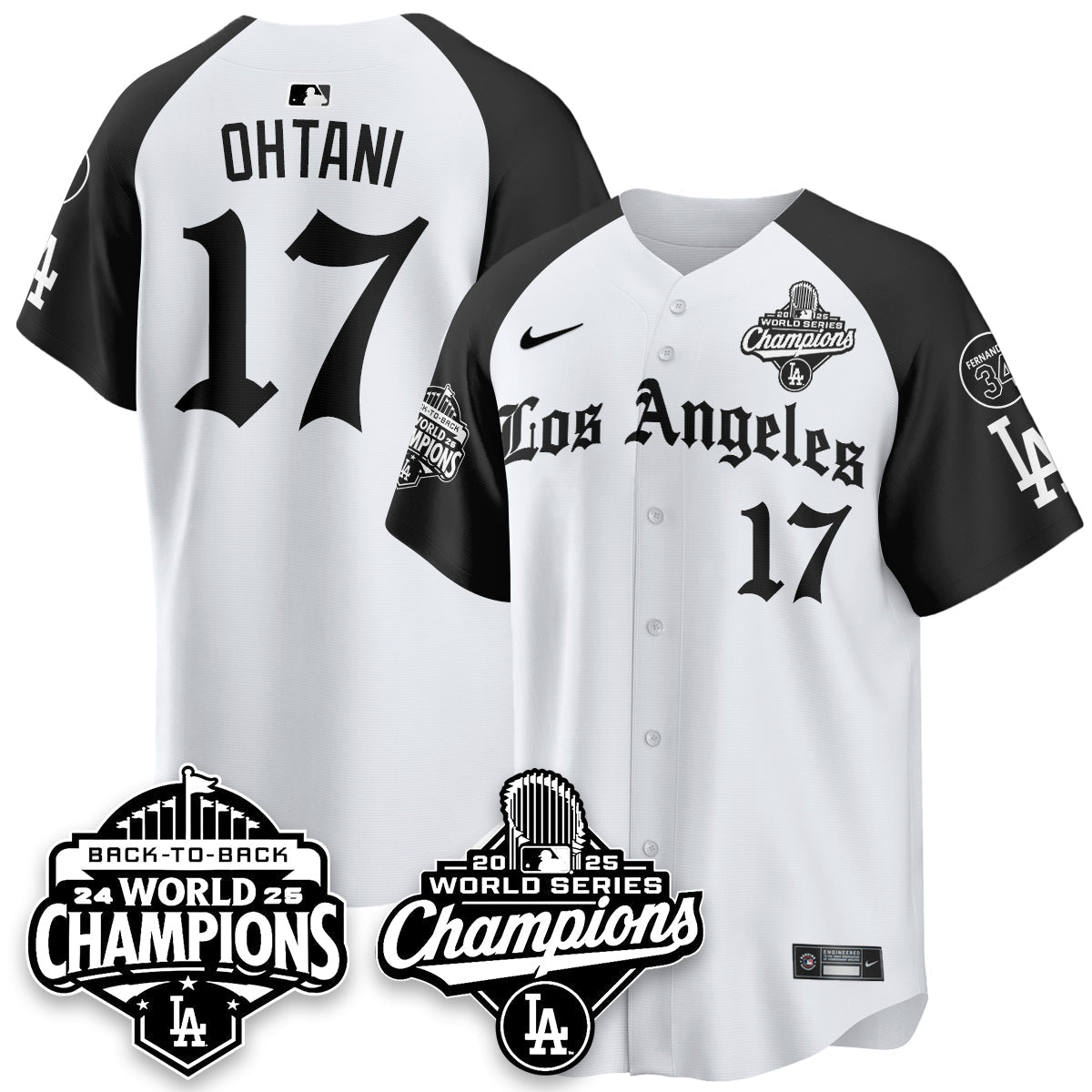 LAD 2025 World Series Champions Vapor Premier Limited Jersey - LA Gothic Edition - All Stitched N2