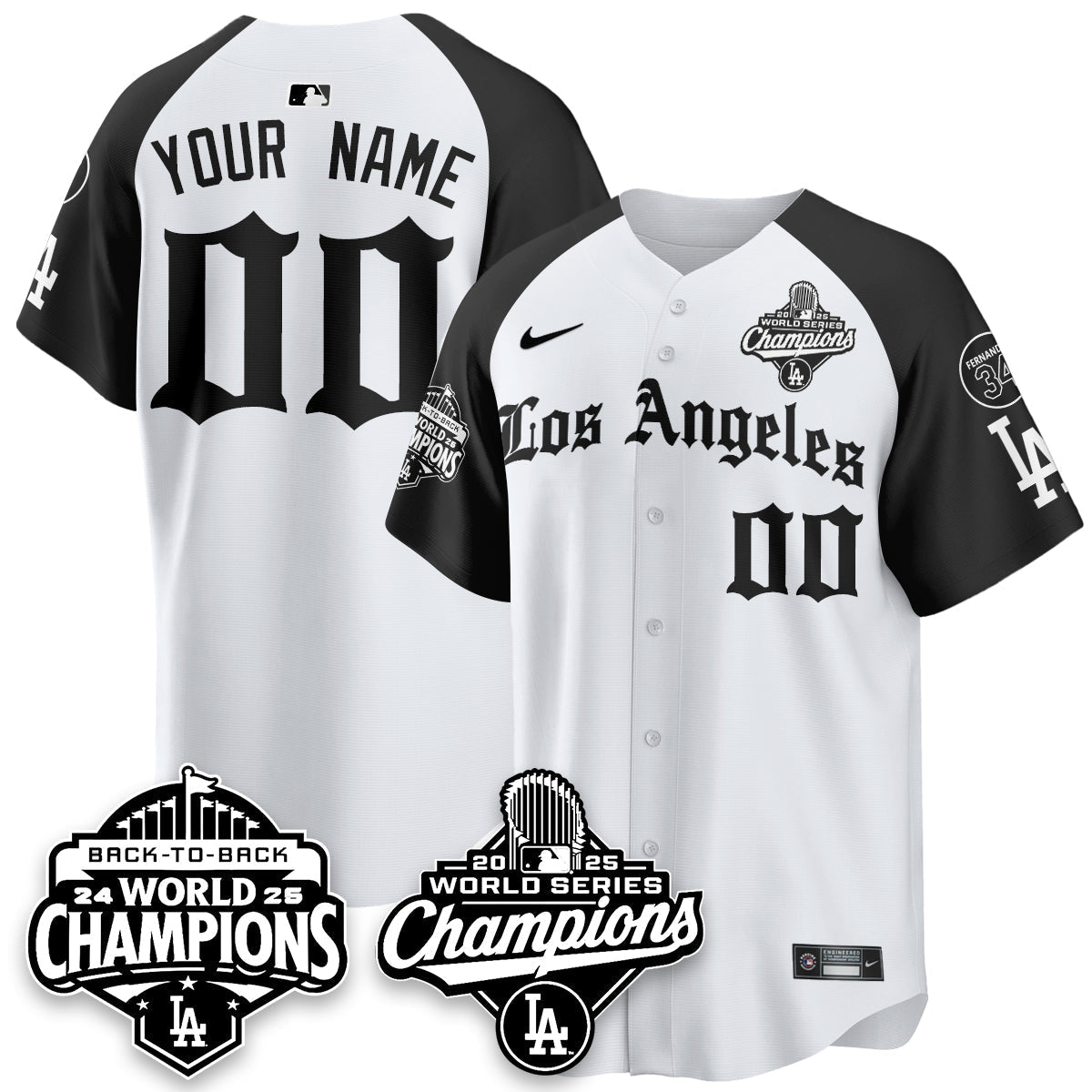 LAD 2025 World Series Champions Vapor Premier Limited Jersey - LA Gothic Edition - All Stitched N2