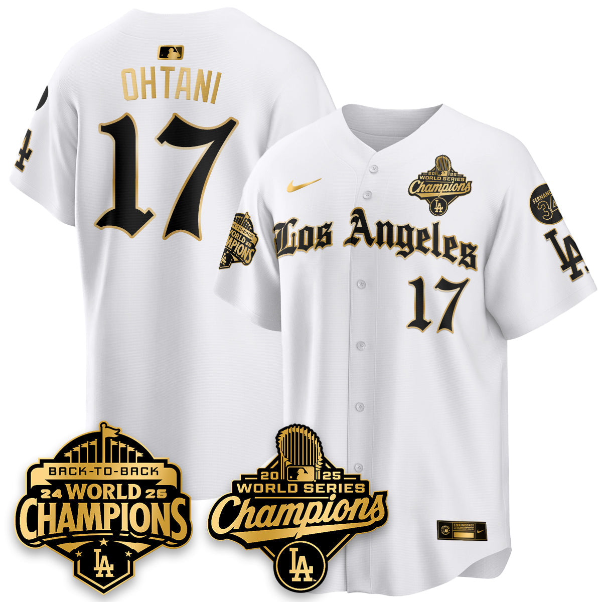LAD 2025 World Series Champions Vapor Premier Limited Jersey - LA Gothic Edition - All Stitched N2