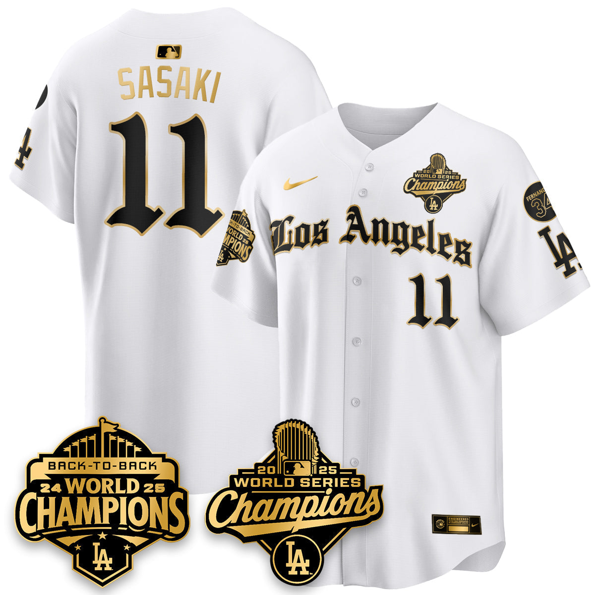 LAD 2025 World Series Champions Vapor Premier Limited Jersey - LA Gothic Edition - All Stitched N2