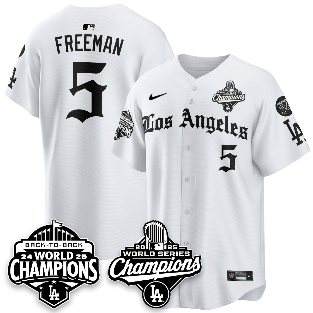 LAD 2025 World Series Champions Vapor Premier Limited Jersey - LA Gothic Edition - All Stitched