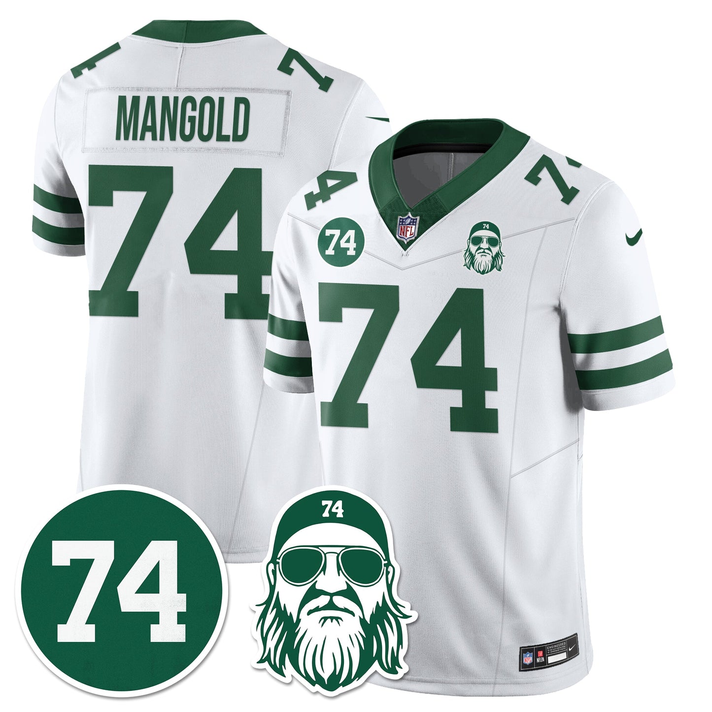 NYJ Vapor Limited Jersey - Nick Mangold Patch - All Stitched