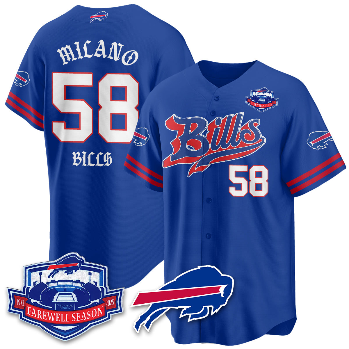 BUF Born x Raised Baseball Jersey - All Stitched