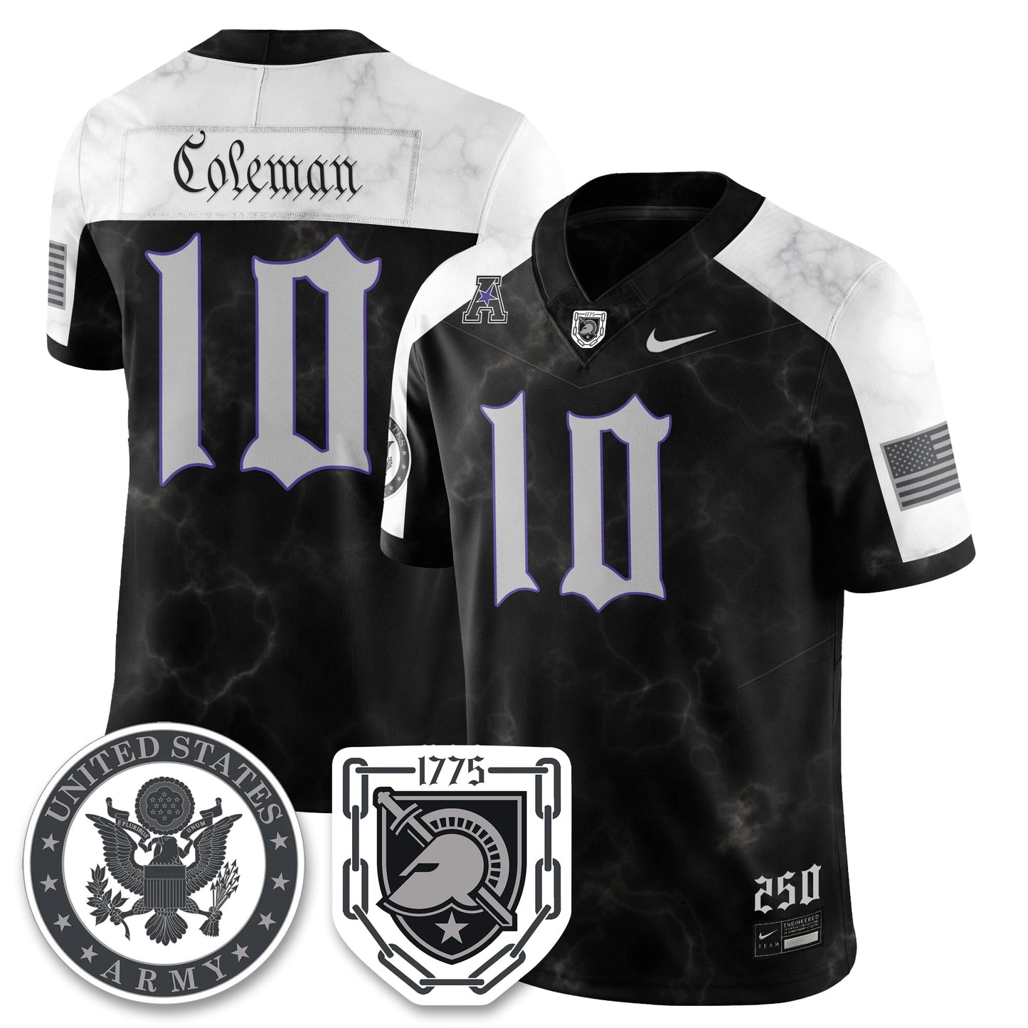 Army Black Knights Vapor Limited Jersey - 250 Years of Service and Sacrifice - All Stitched