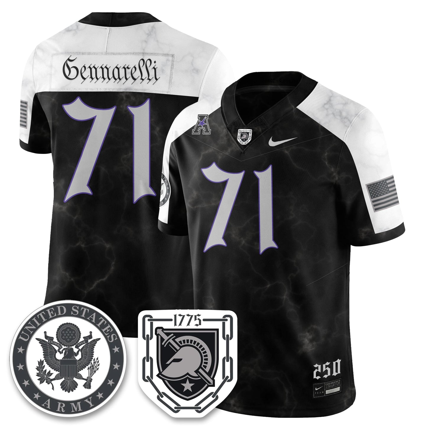 Army Black Knights Vapor Limited Jersey - 250 Years of Service and Sacrifice - All Stitched