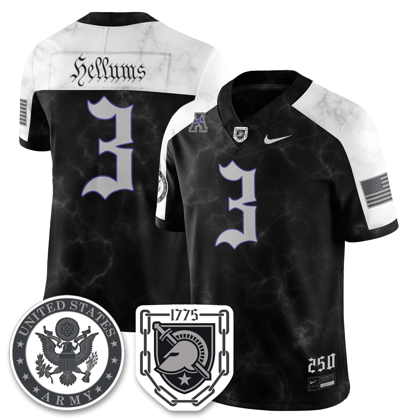 Army Black Knights Vapor Limited Jersey - 250 Years of Service and Sacrifice - All Stitched