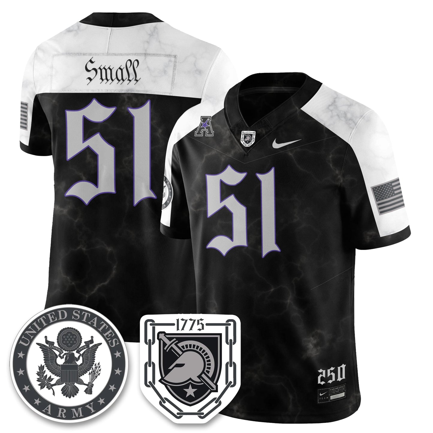 Army Black Knights Vapor Limited Jersey - 250 Years of Service and Sacrifice - All Stitched