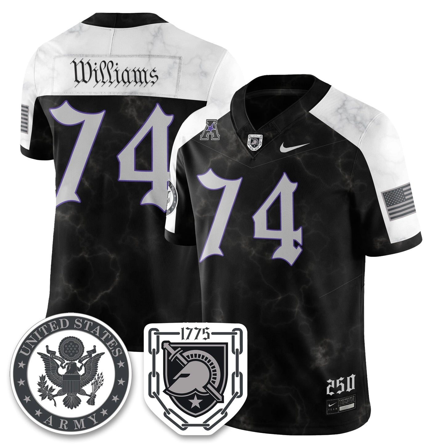Army Black Knights Vapor Limited Jersey - 250 Years of Service and Sacrifice - All Stitched