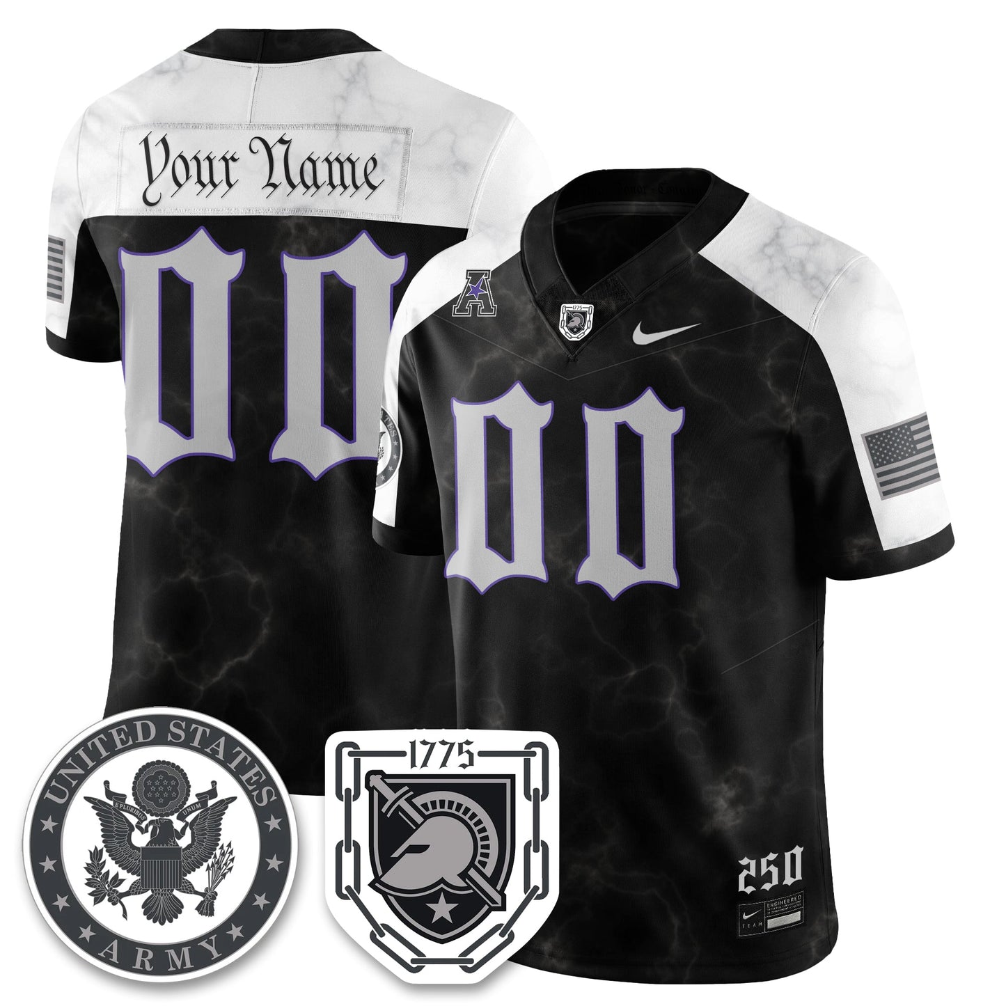 Army Black Knights Vapor Limited Jersey - 250 Years of Service and Sacrifice - All Stitched