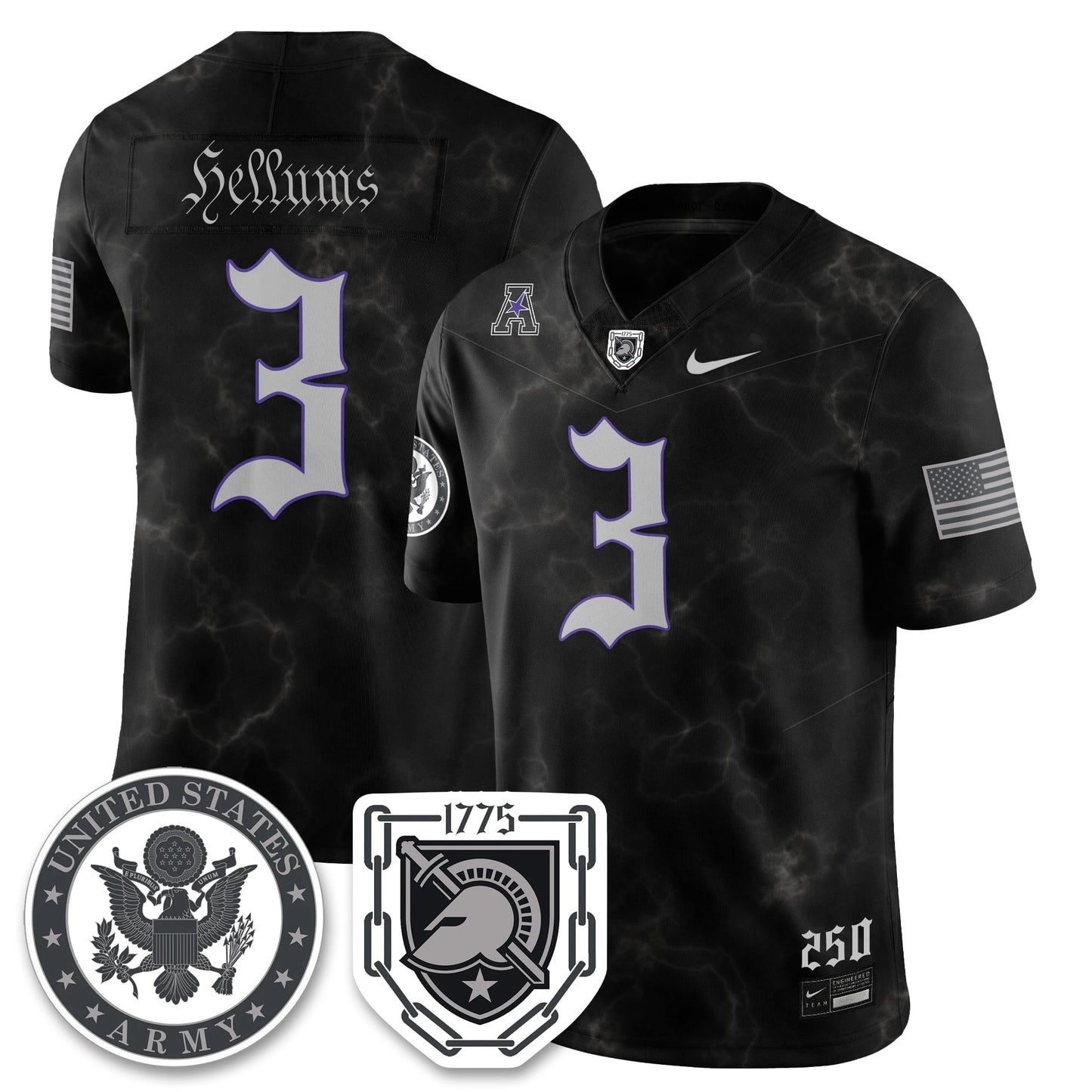 Army Black Knights Vapor Limited Jersey - 250 Years of Service and Sacrifice - All Stitched