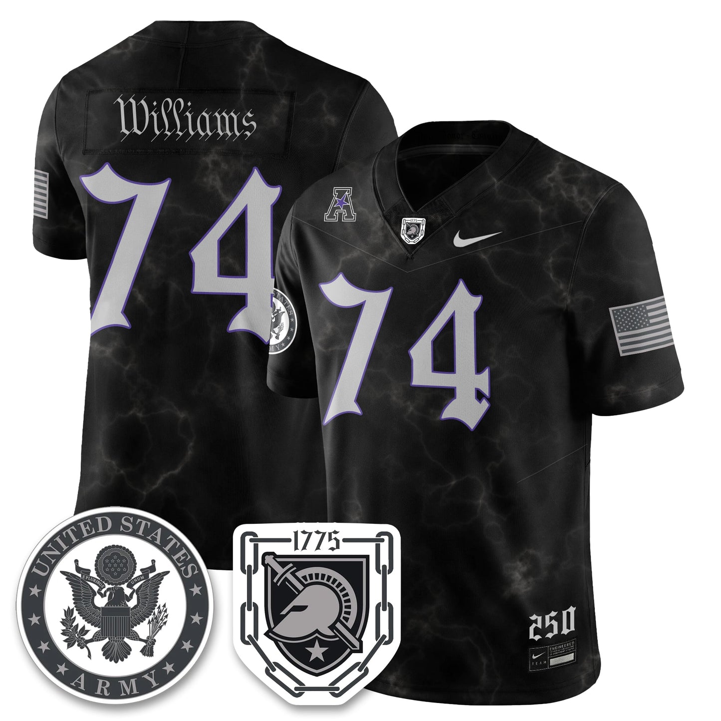 Army Black Knights Vapor Limited Jersey - 250 Years of Service and Sacrifice - All Stitched
