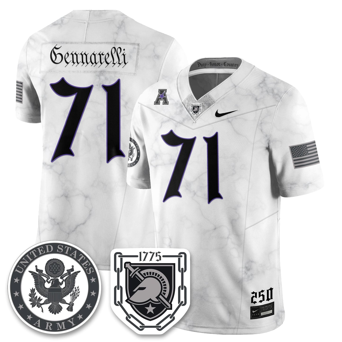 Army Black Knights Vapor Limited Jersey - 250 Years of Service and Sacrifice - All Stitched