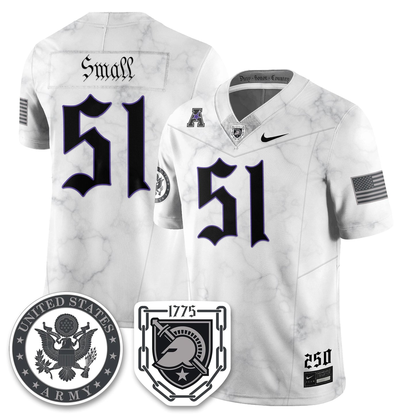 Army Black Knights Vapor Limited Jersey - 250 Years of Service and Sacrifice - All Stitched