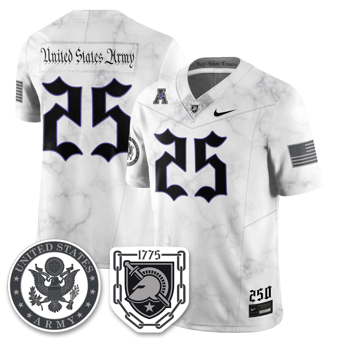 Army Black Knights Vapor Limited Jersey - 250 Years of Service and Sacrifice - All Stitched