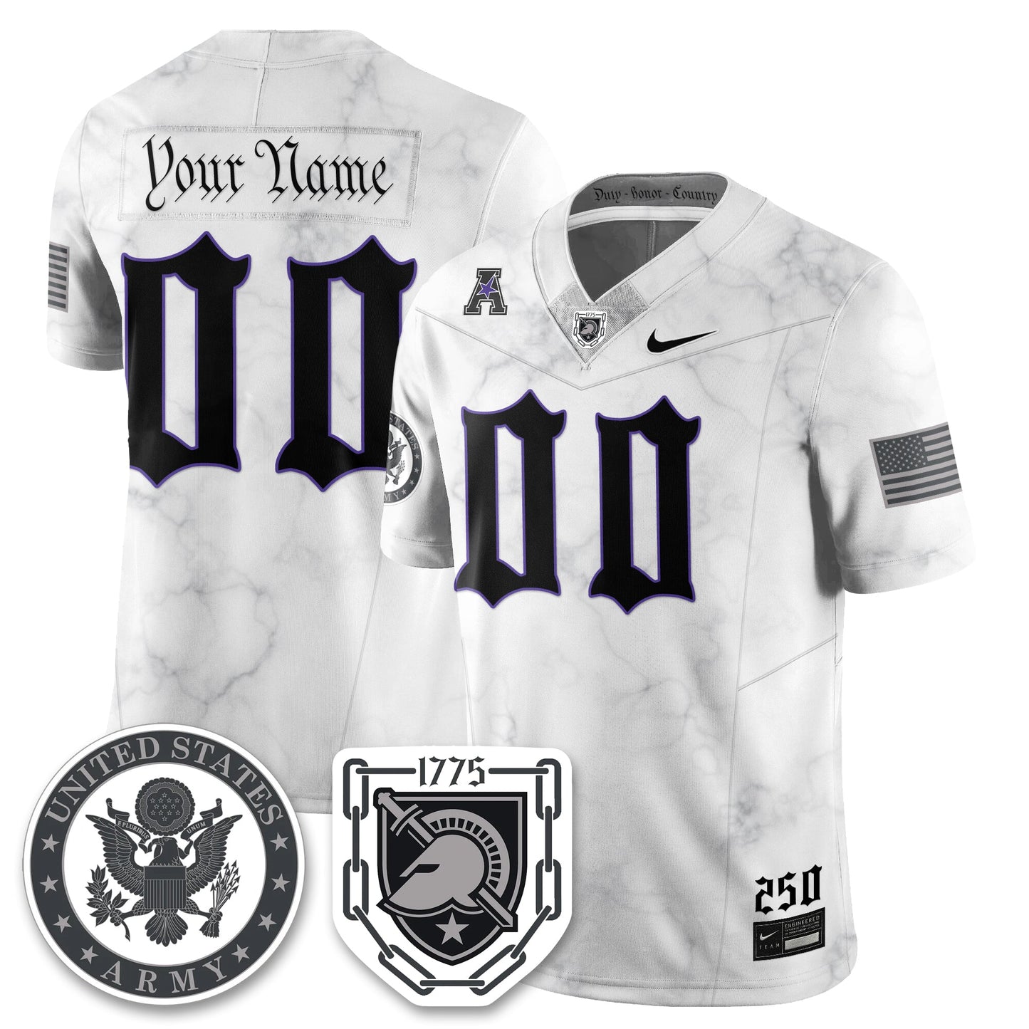 Army Black Knights Vapor Limited Jersey - 250 Years of Service and Sacrifice - All Stitched