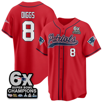 NE 6-Time Champions Patch Vapor Baseball Jersey - All Stitched