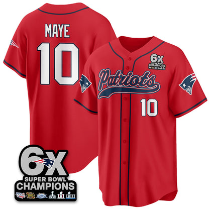NE 6-Time Champions Patch Vapor Baseball Jersey - All Stitched
